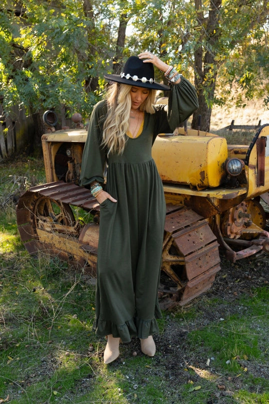 Made for Joy Olive Jumpsuit