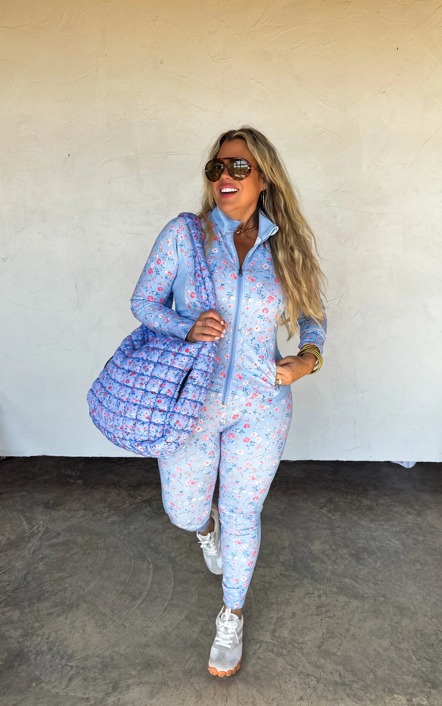 Blue Floral On the Go Leggings [[PRE-ORDER]]