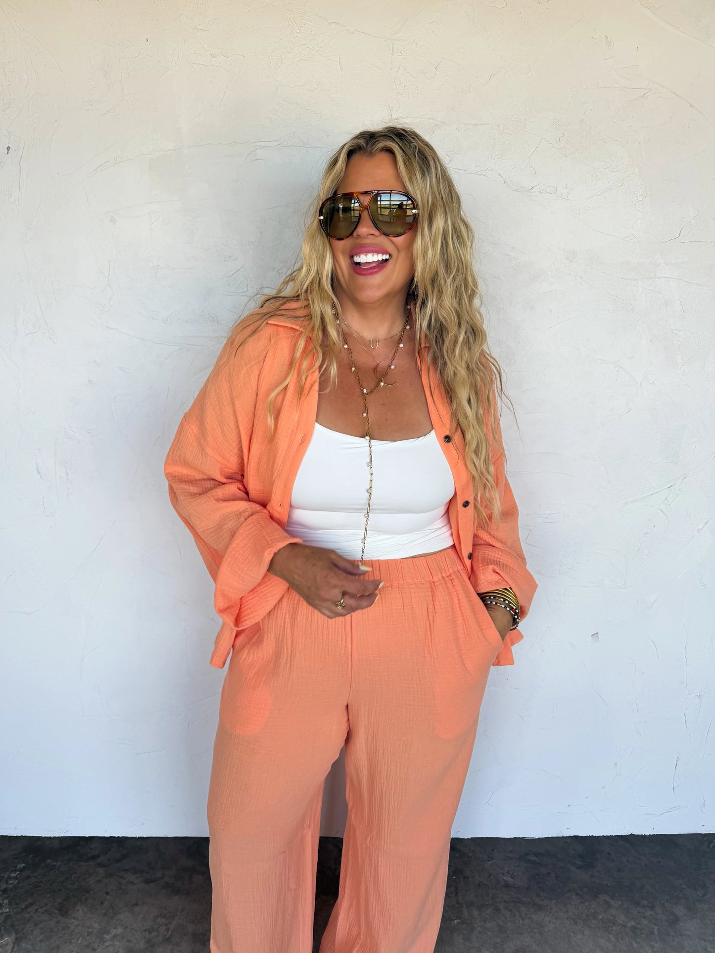 Coral Coastal Breeze Gauze Set [[ETA end of June]]