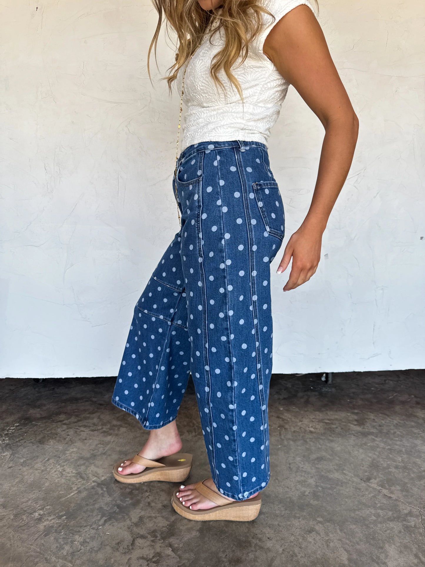 Darling Dot Barrel Jeans [[ETA Early August]]