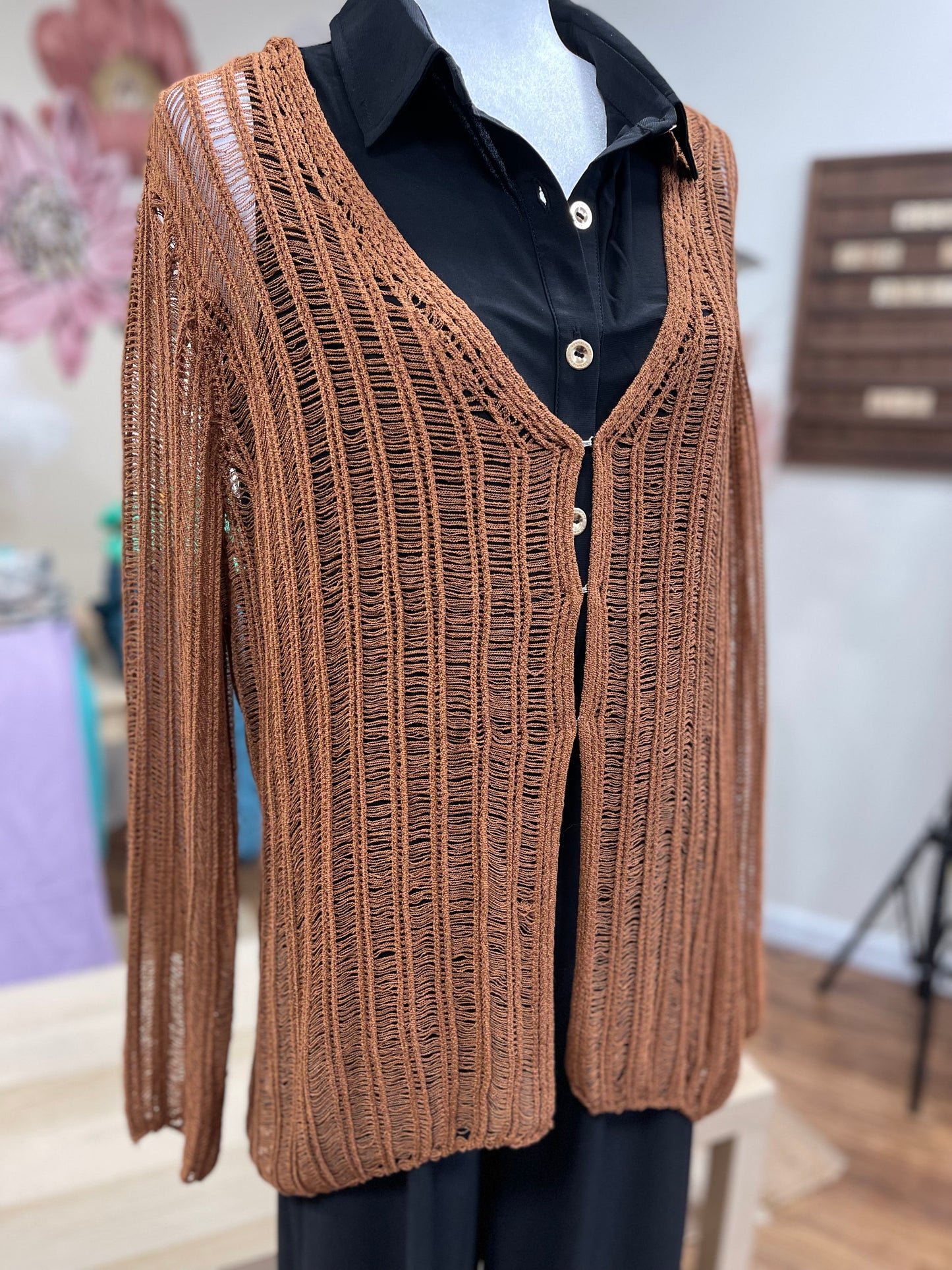 FINAL SALE * Copper Hook & Eye Closure Cardigan