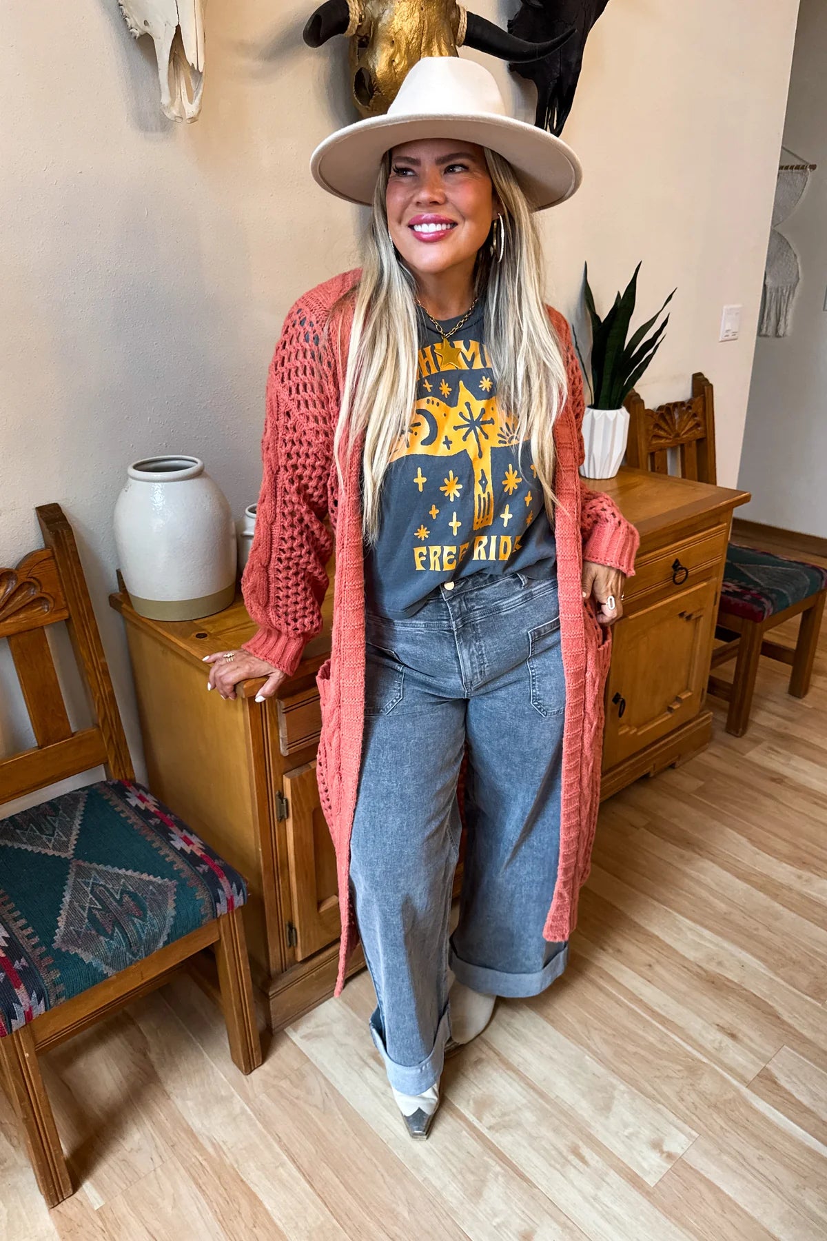 Rusty Orange Kandi’s Knit Cardigan [[PRE-ORDER]]