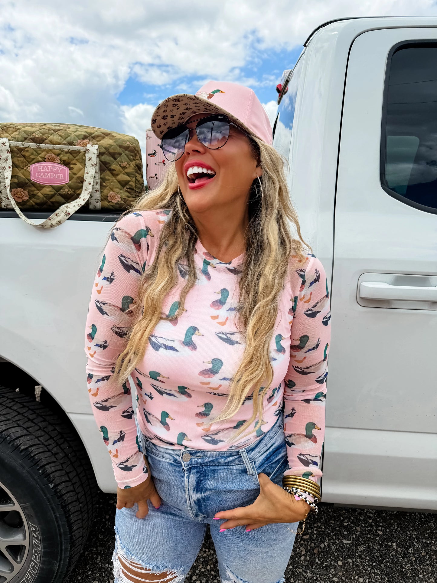 Hunting Mesh Tops Pink Ducks [ETA August]