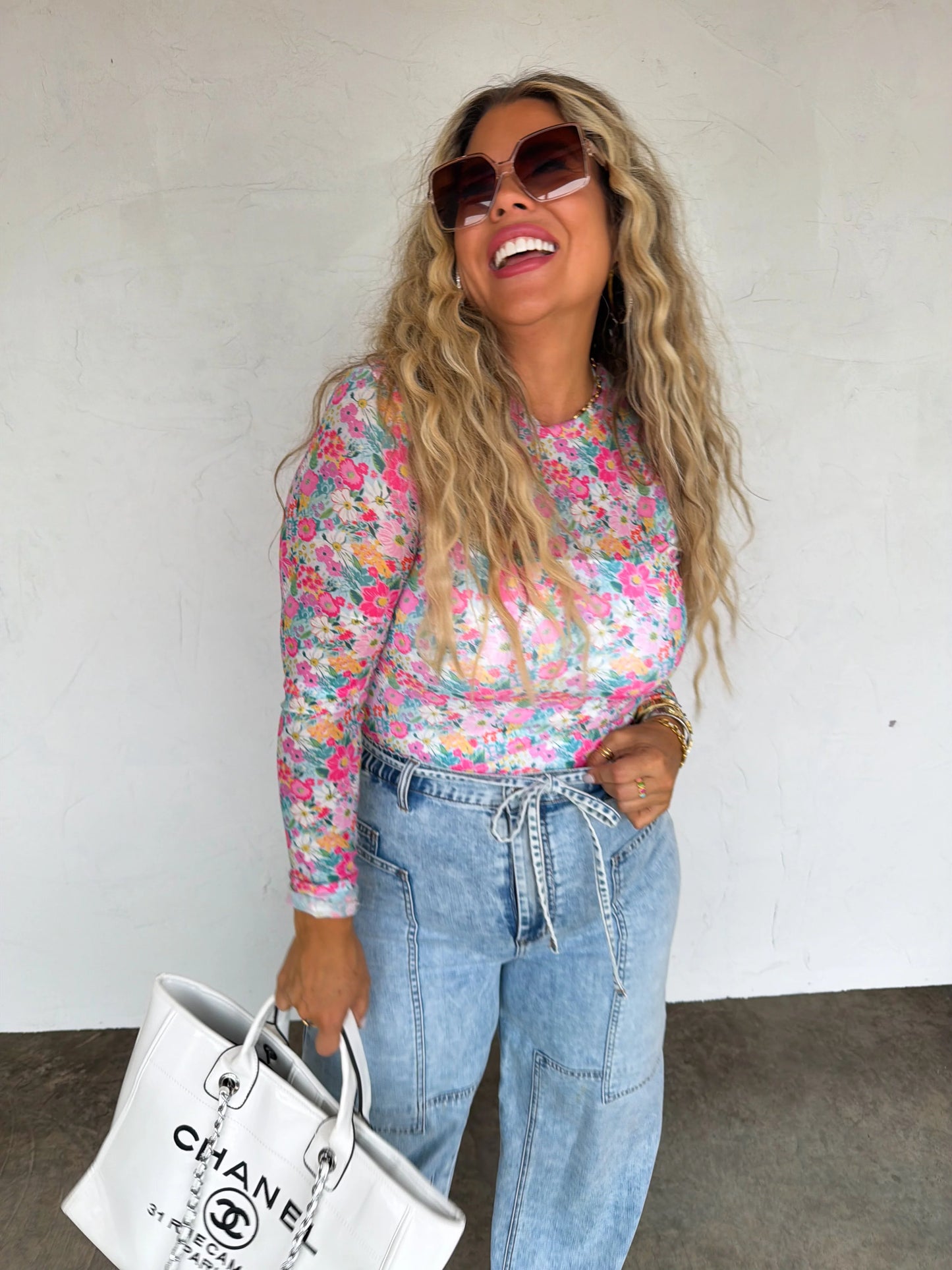 Spring Mesh Top Pink Floral [[PRE-ORDER]]