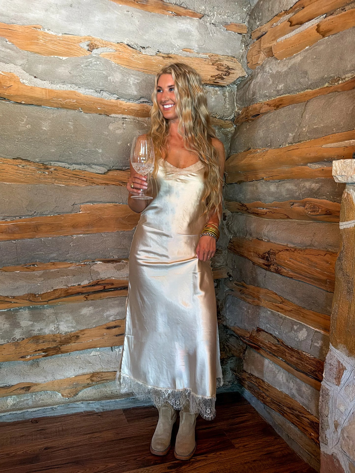 Champagne Slip Cami Dress