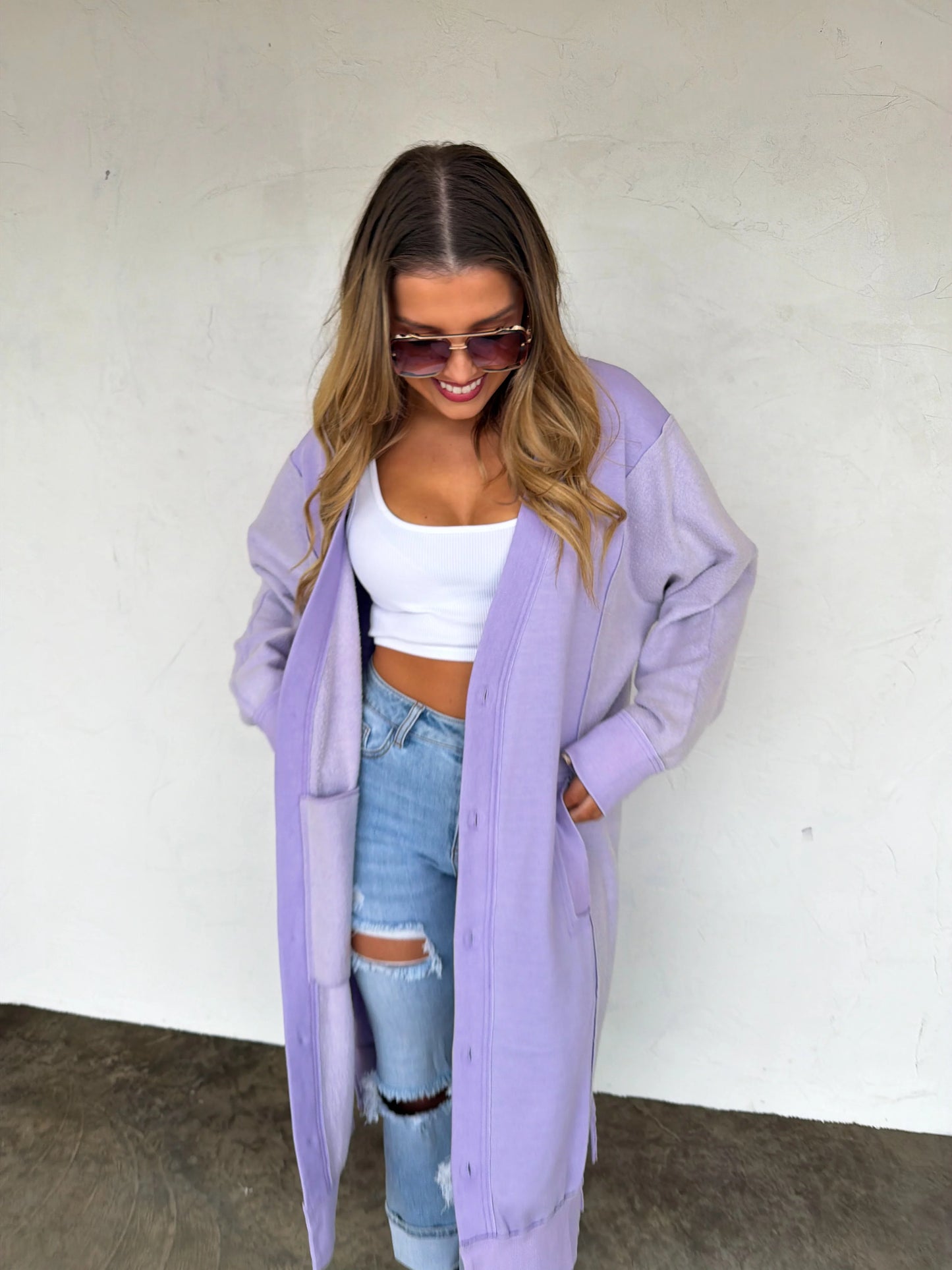 Sweatshirt Cardigan lavender [[PRE-ORDER]]