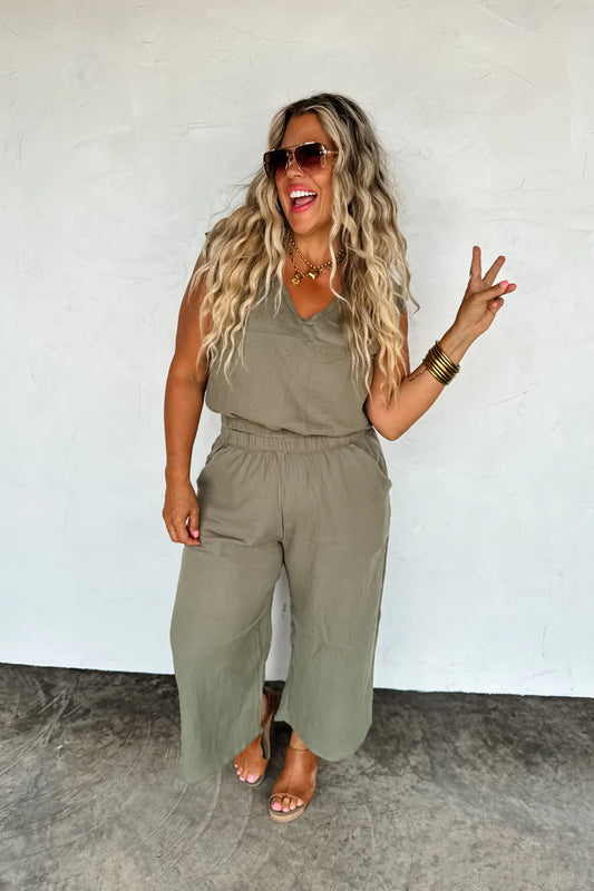 Laura Crop Pant Set Olive [[PRE-ORDER]]