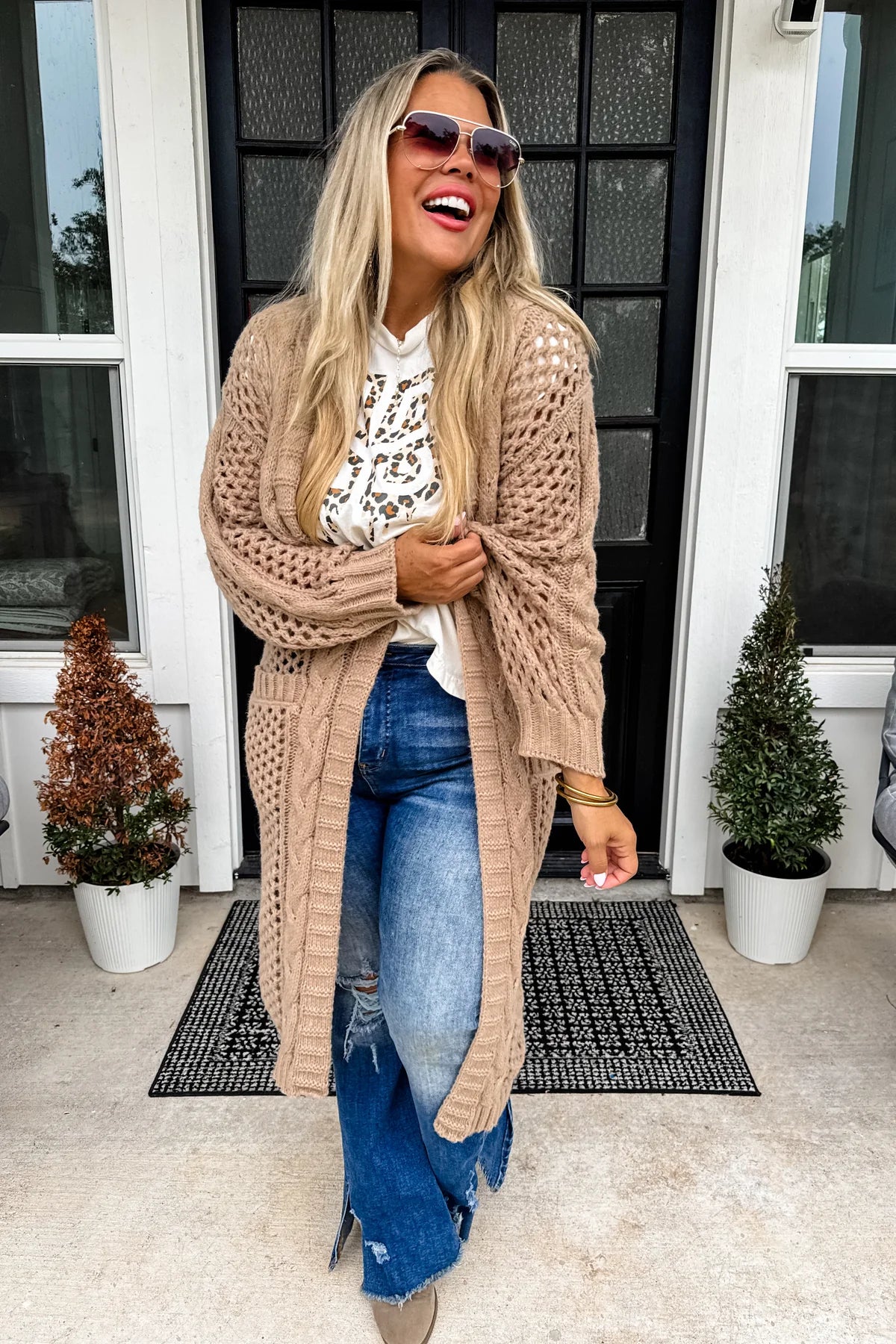 Mocha Chunky Knit Cardigan