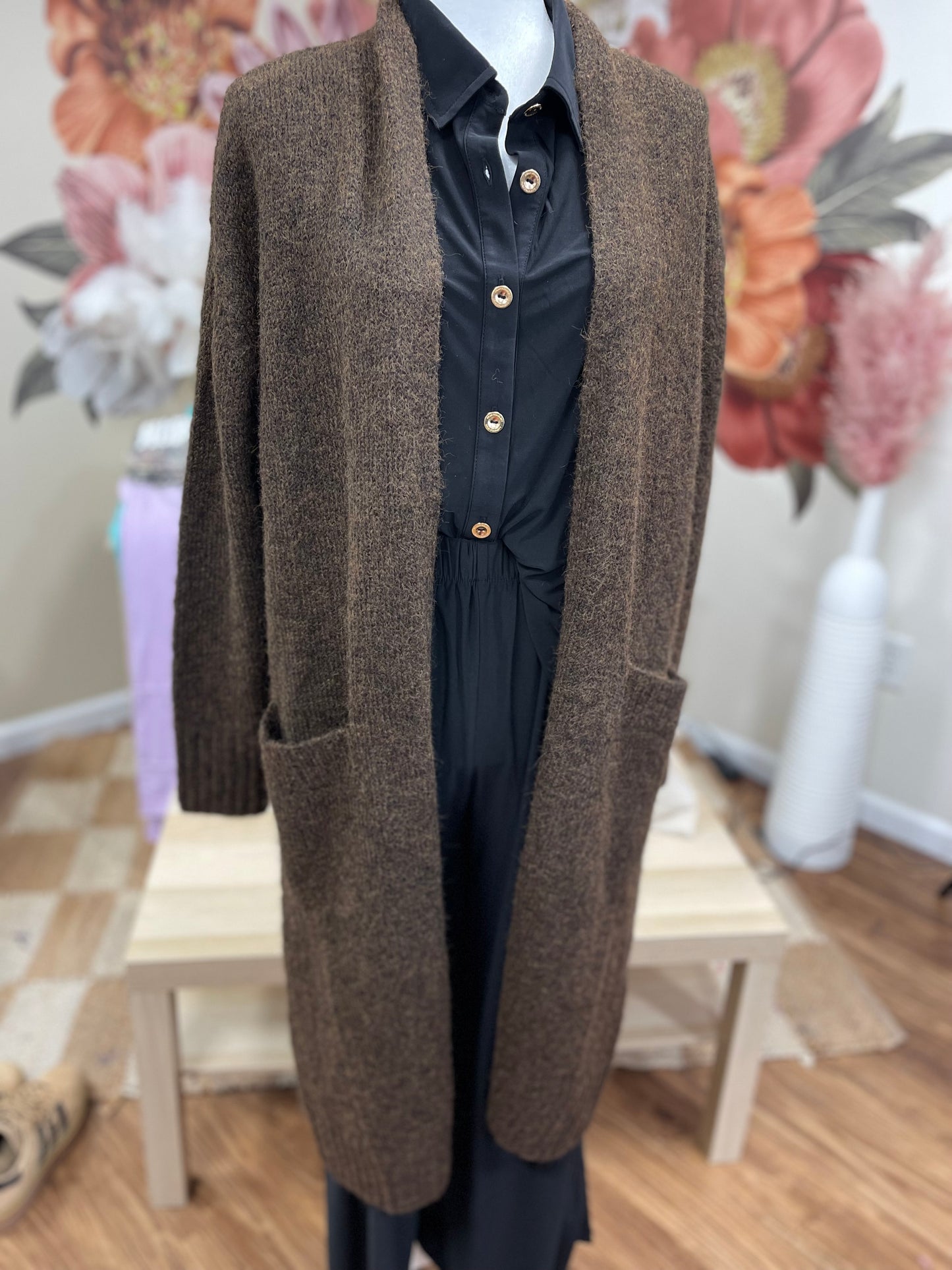 FINAL SALE * Cognac Open Front Duster
