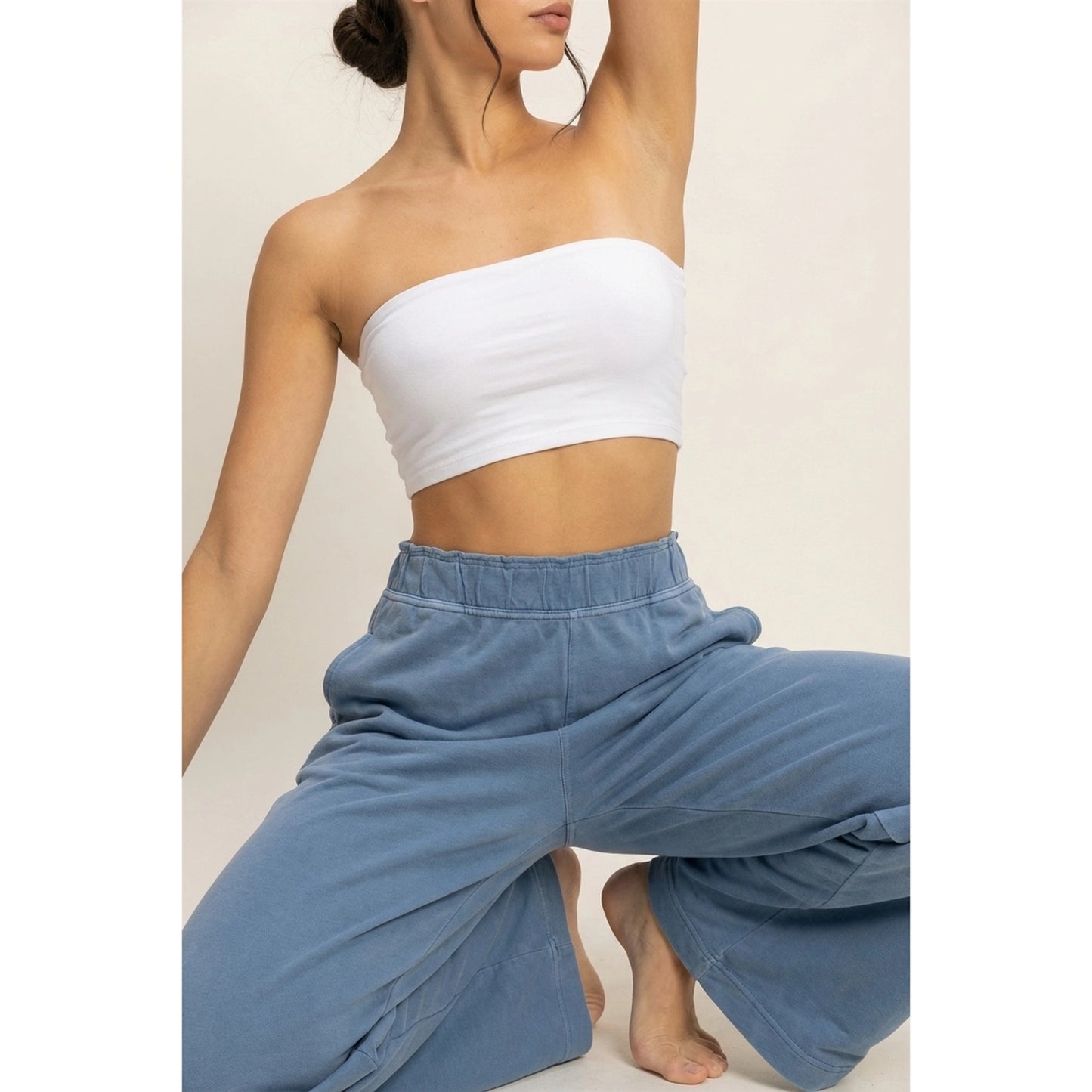 Blue High Waist Flare Pants