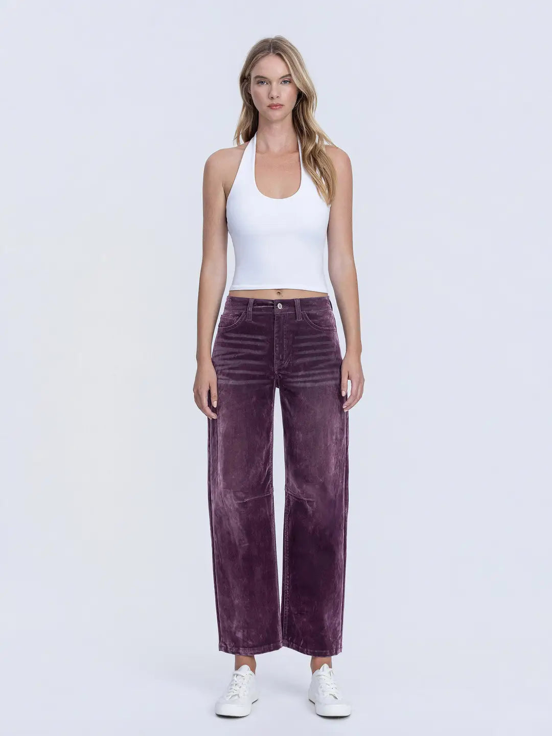 Purple Velvet Barrel Leg Jeans [[PRE-ORDER]]
