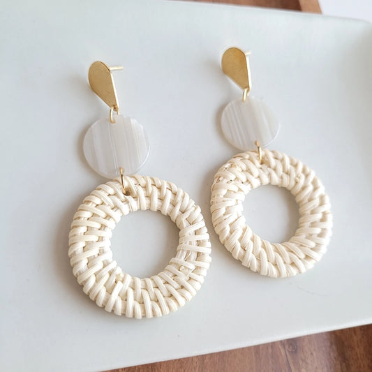 Lana Seashell Rattan Earring