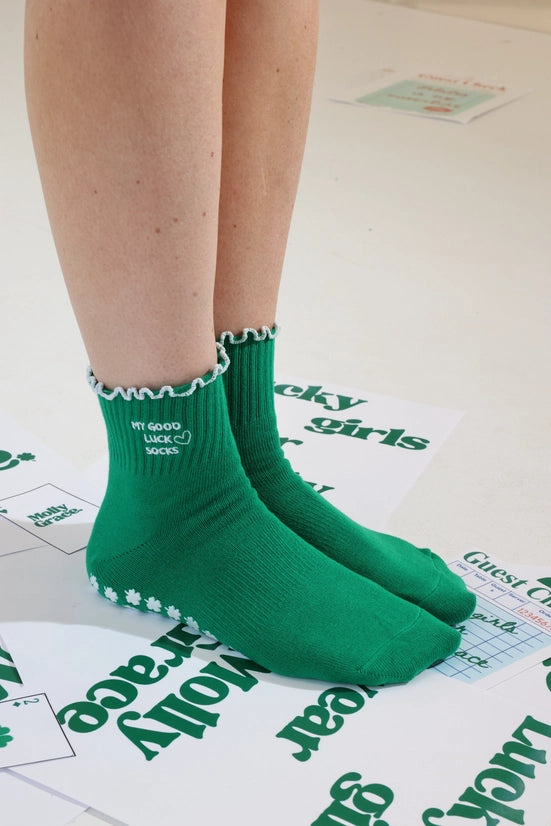 St. Baddie Shamrock Grip Socks