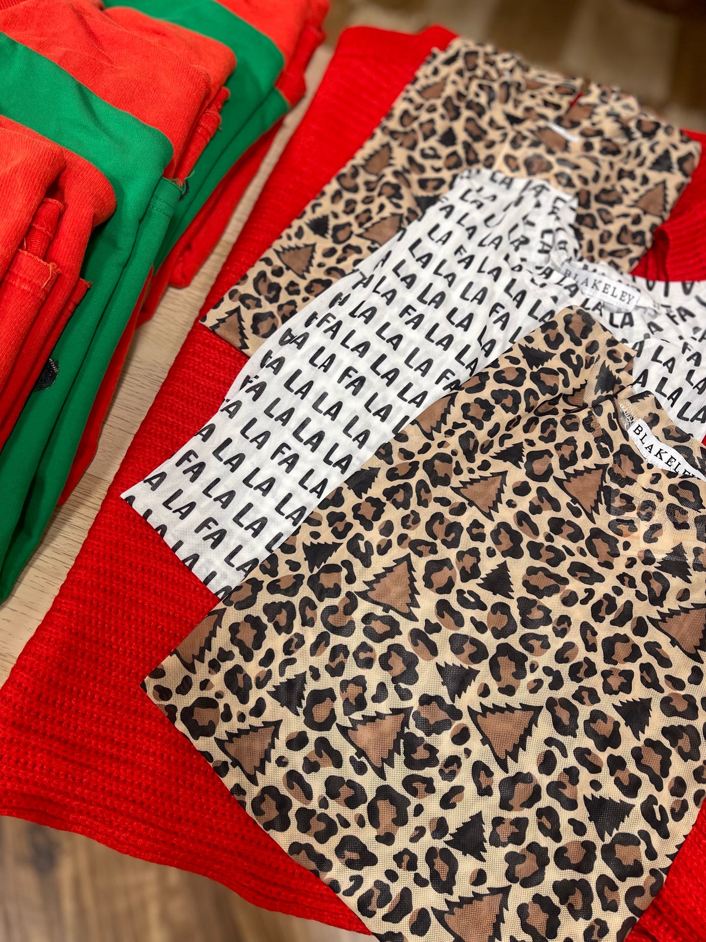 Christmas Mesh Top Cheetah Christmas