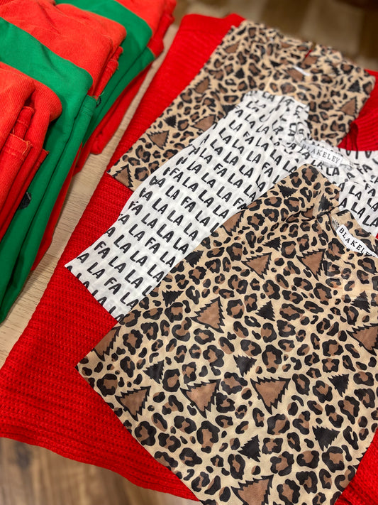 Christmas Mesh Top Cheetah Christmas