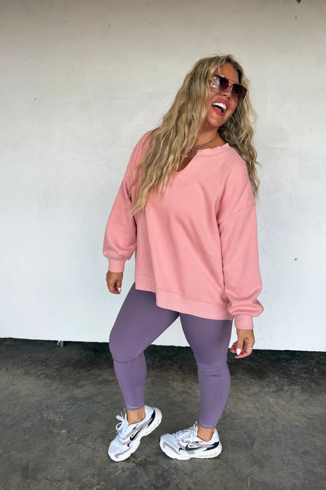 Lived In Oversized Pullover in Pink