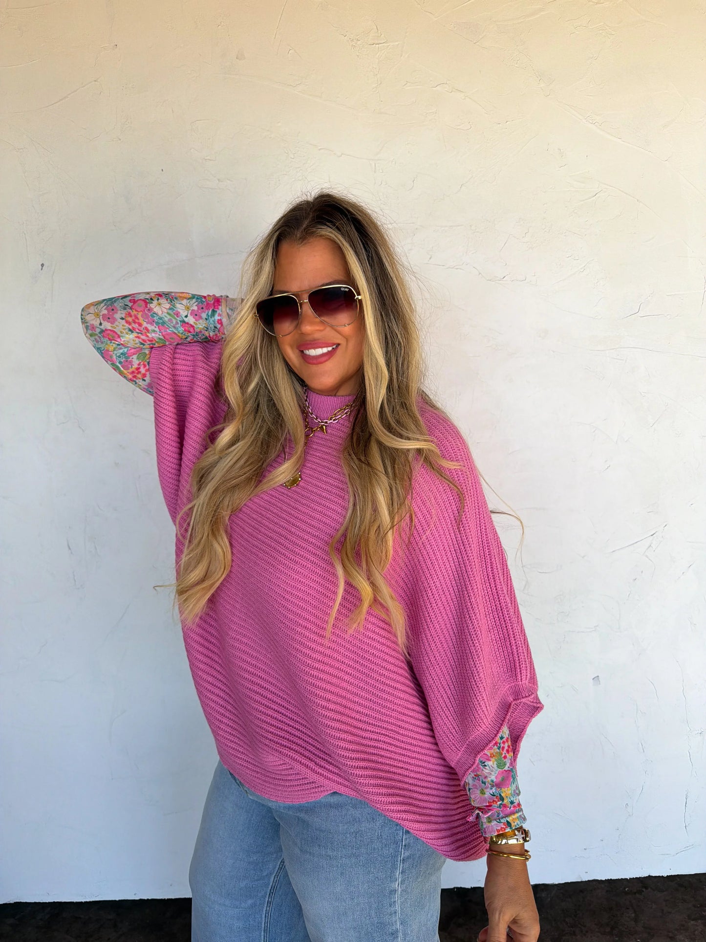 Spring Pink Meg Pullover Poncho
