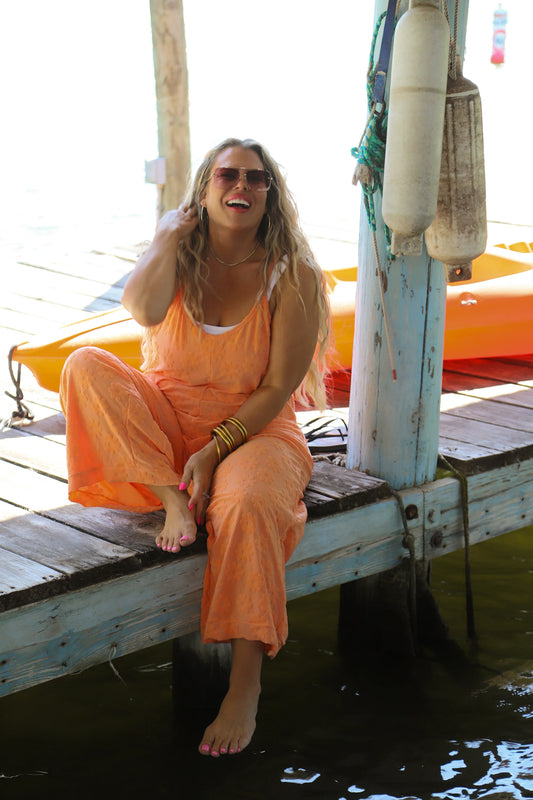 ORANGE LAYLA DAISY ROMPER [[PRE-ORDER]]