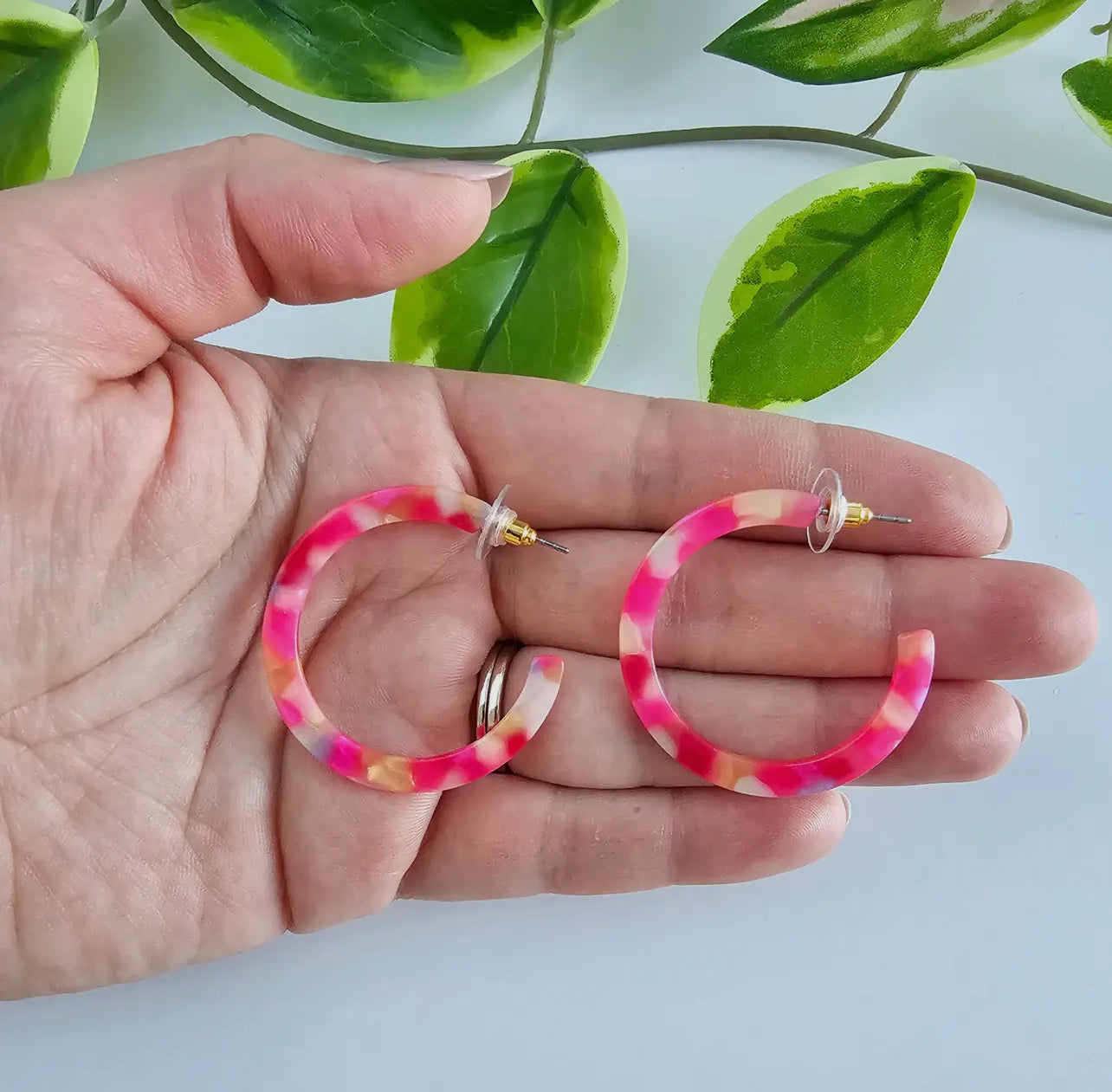 Tropical Pink Camy Hoops