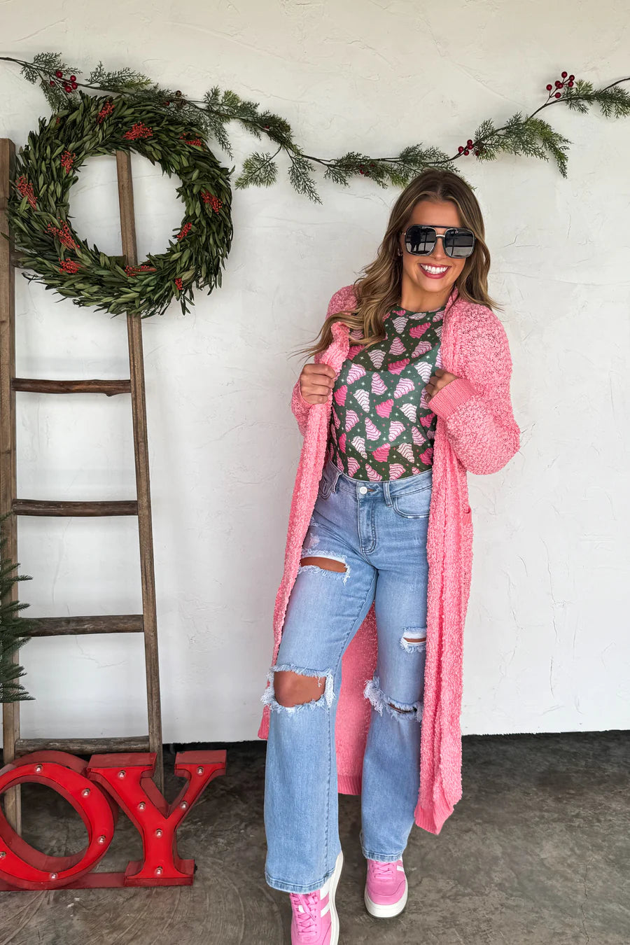 Poppy Knit Popcorn Cardigan in Pink [[PRE-ORDER]]