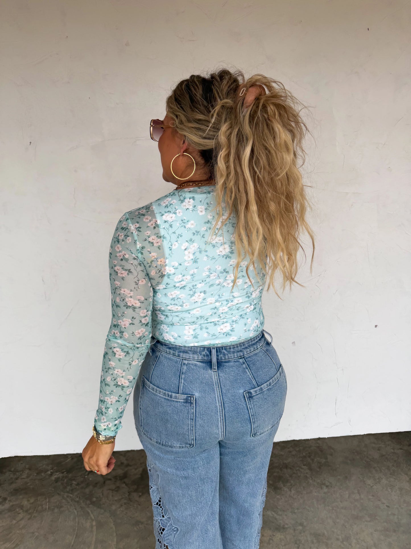 Spring Mesh Top Sage