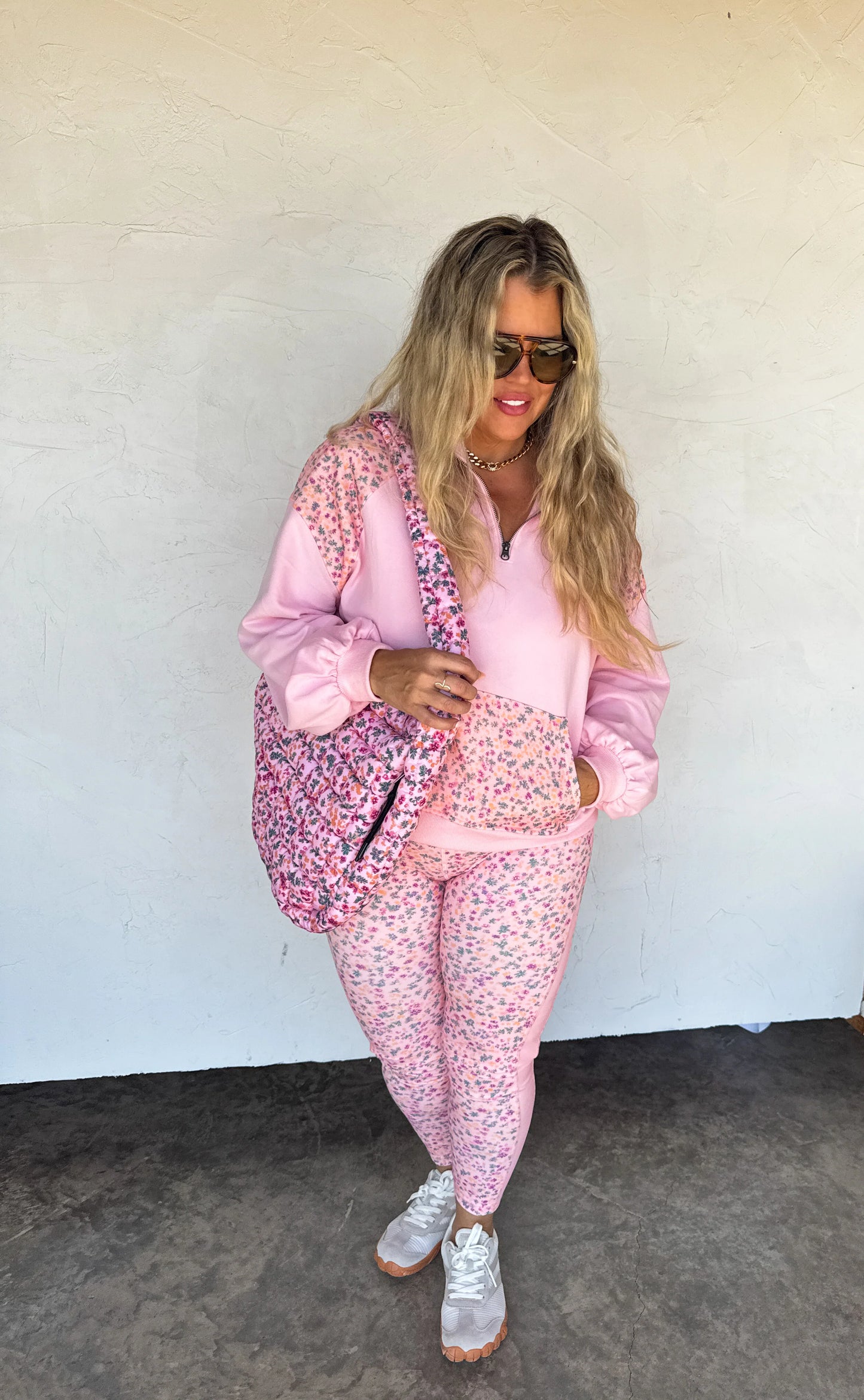 Pink Floral Puffer Bag [[PRE-ORDER]]