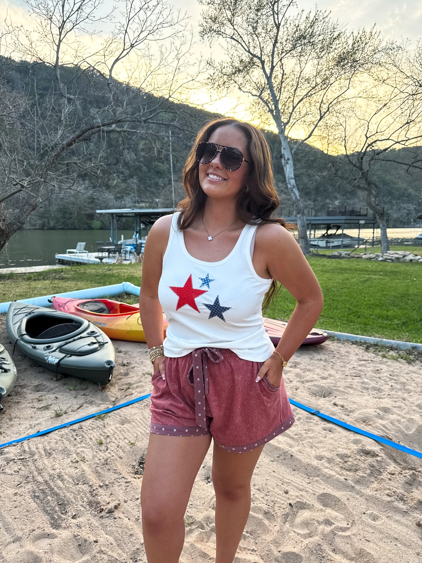 POLKA DOT PIPER STRETCH DENIM SHORTS [[PRE-ORDER]]