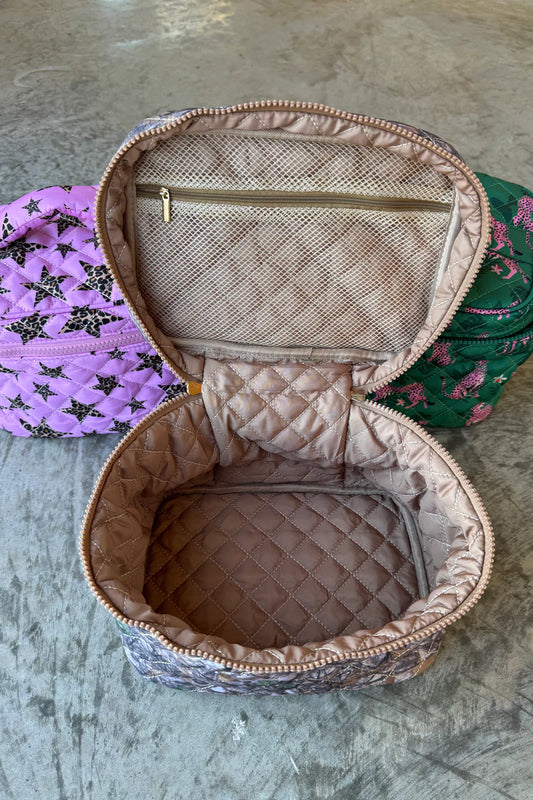 Camo Quilted Puffer Makeup Bag [[PRE-ORDER]]