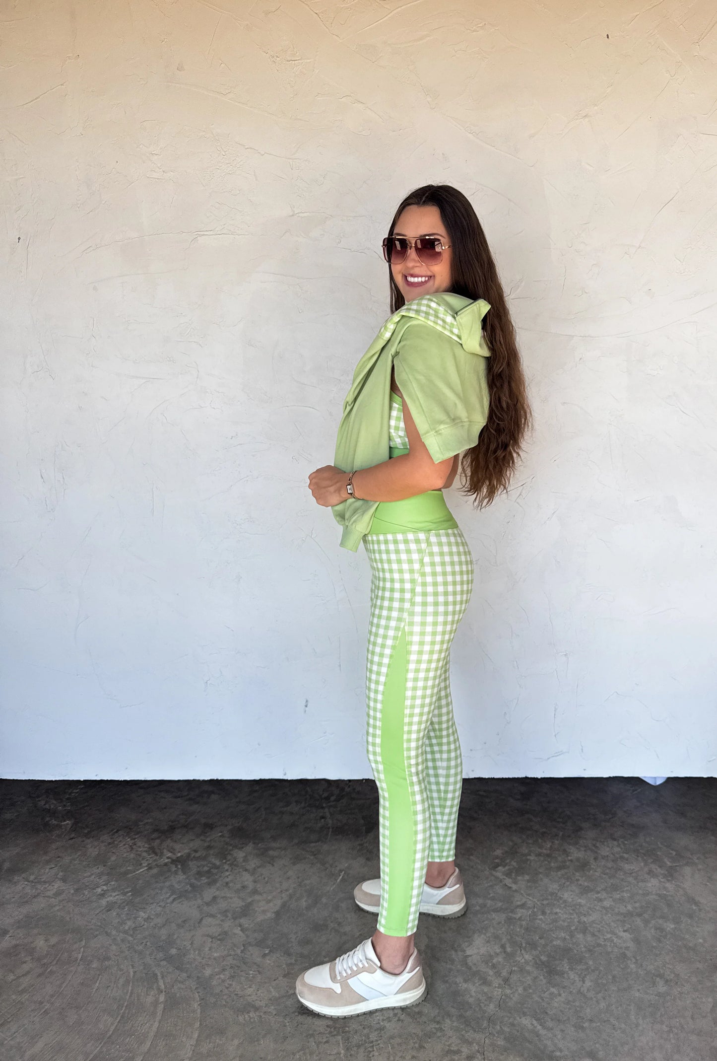 Green Gingham On the Go Leggings [[PRE-ORDER]]