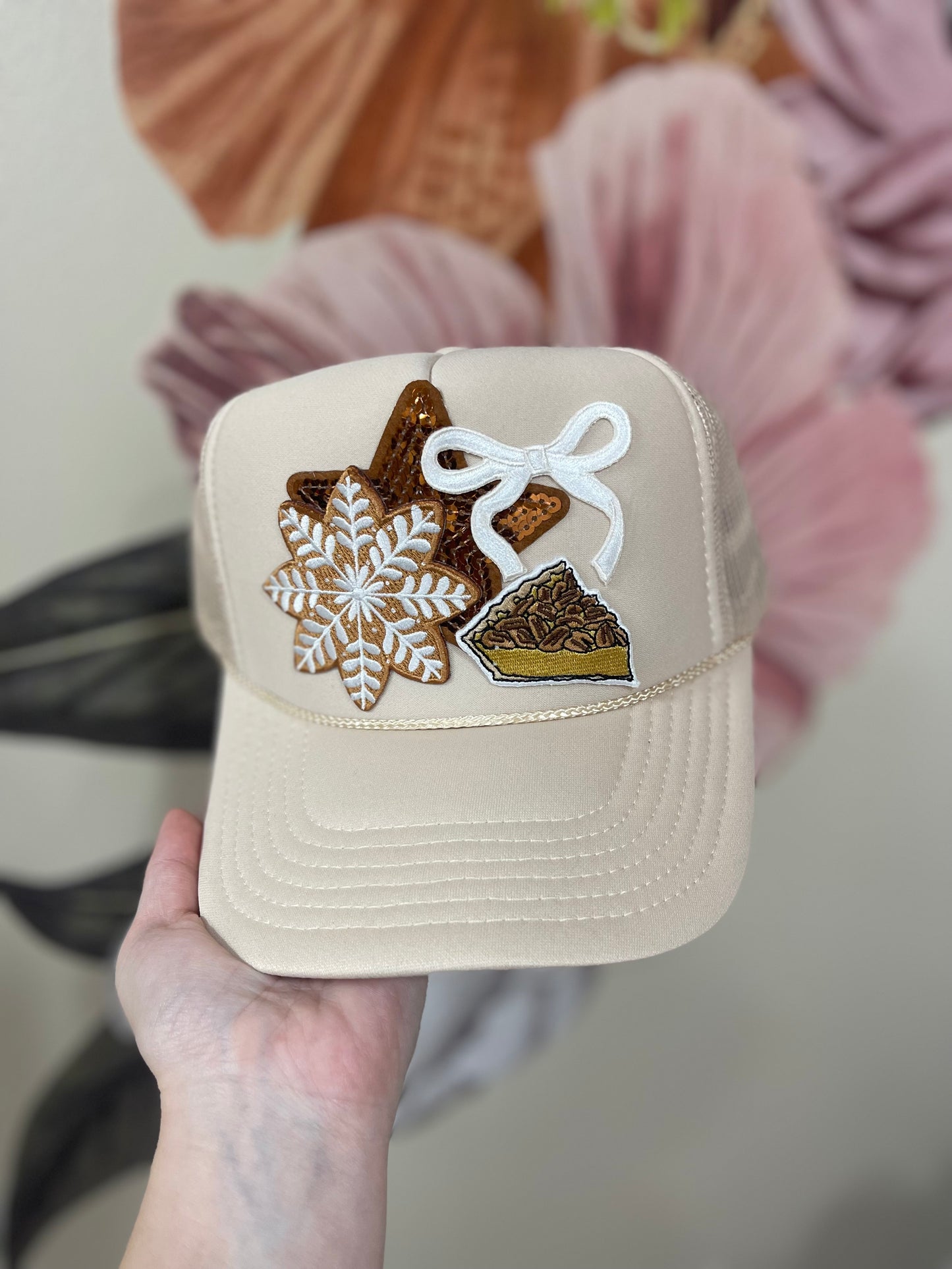 Neutral Holiday Pie Custom Trucker Hat