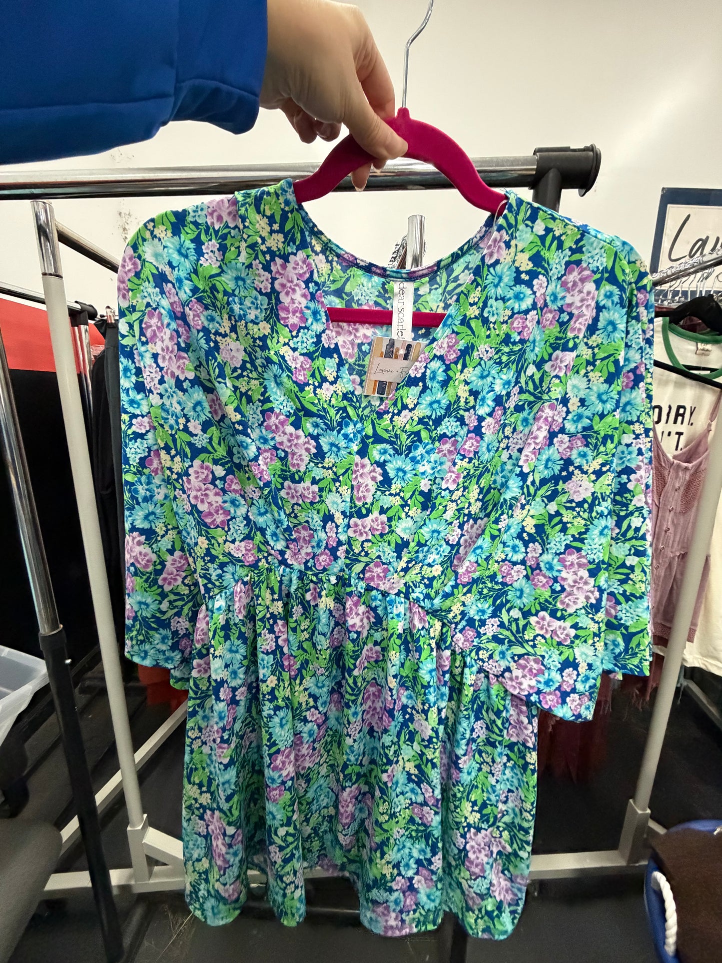 Wrinkle Free Floral Top