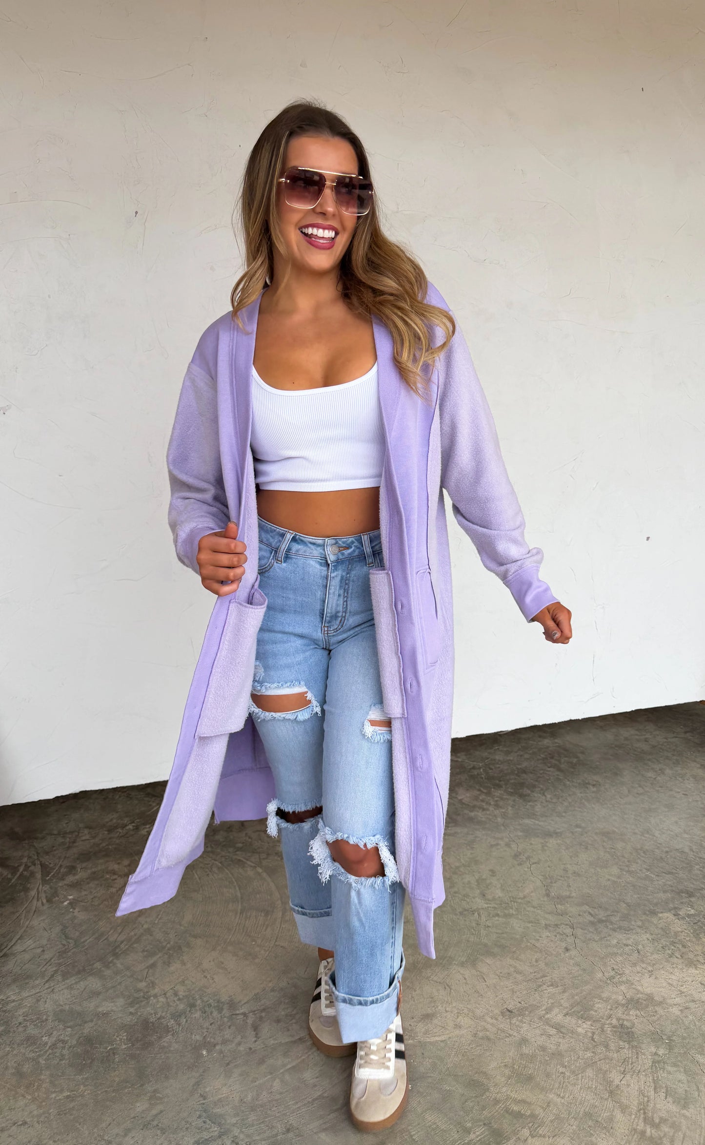 Sweatshirt Cardigan lavender [[PRE-ORDER]]