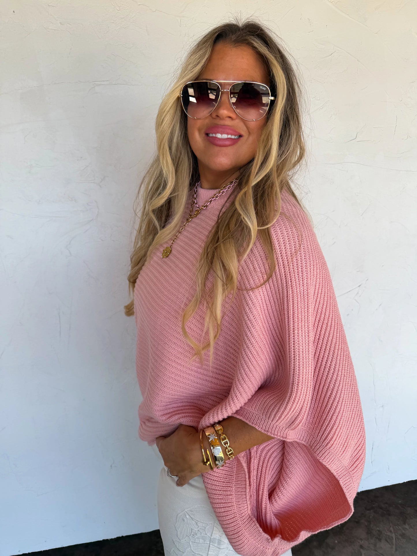 Spring Peach Meg Pullover Poncho [[PRE-ORDER]]