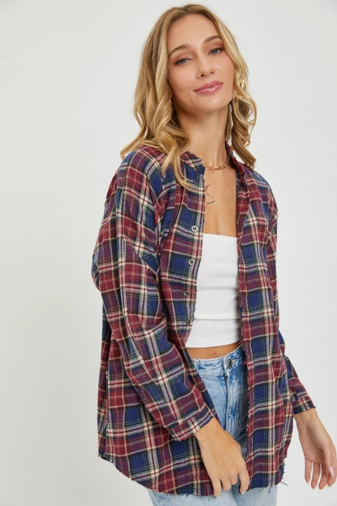 Burgundy Plaid Shirt