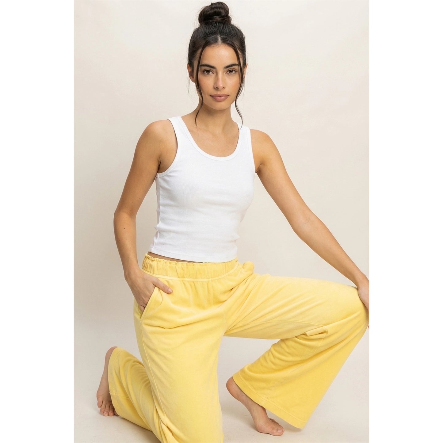 Pineapple High Waist Flare Pants