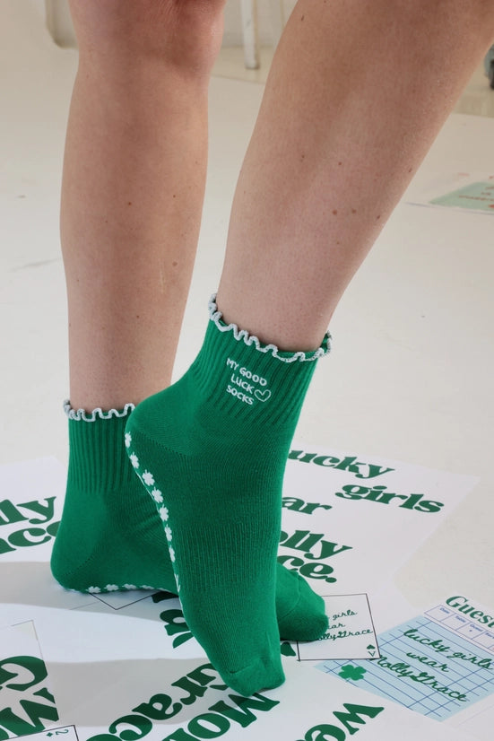 St. Baddie Shamrock Grip Socks
