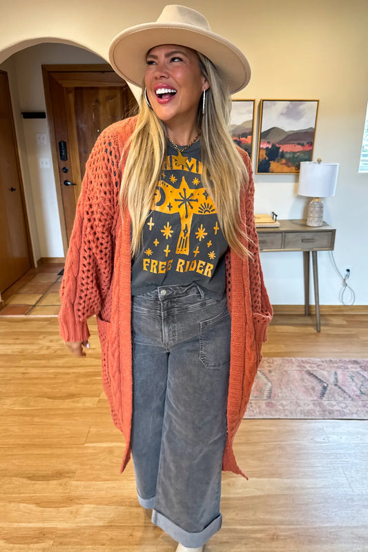 Rusty Orange Kandi’s Knit Cardigan [[PRE-ORDER]]