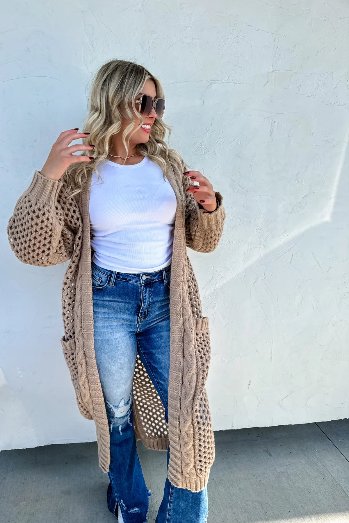 Mocha Chunky Knit Cardigan