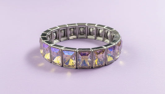 Estelle Silver Rectangle Stone Bracelet