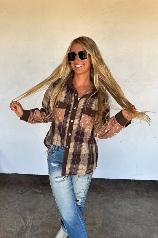 Scarlett Shacket in brown