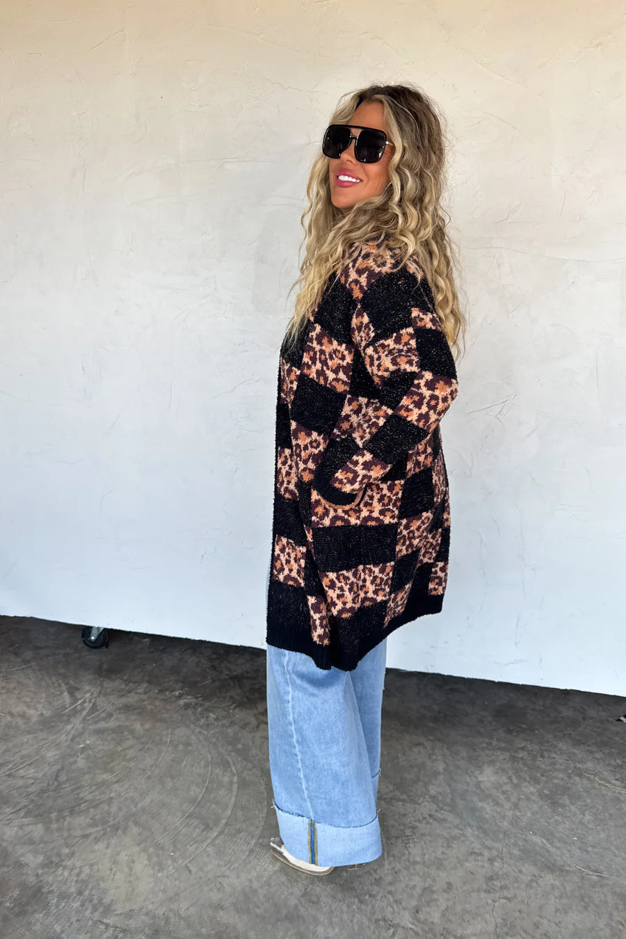 Checker Cheetah Cloud Cardigan [[PRE-ORDER ETA 12/5]]