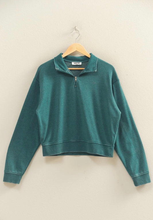 Half-Zip Burnout French Terry Pullover