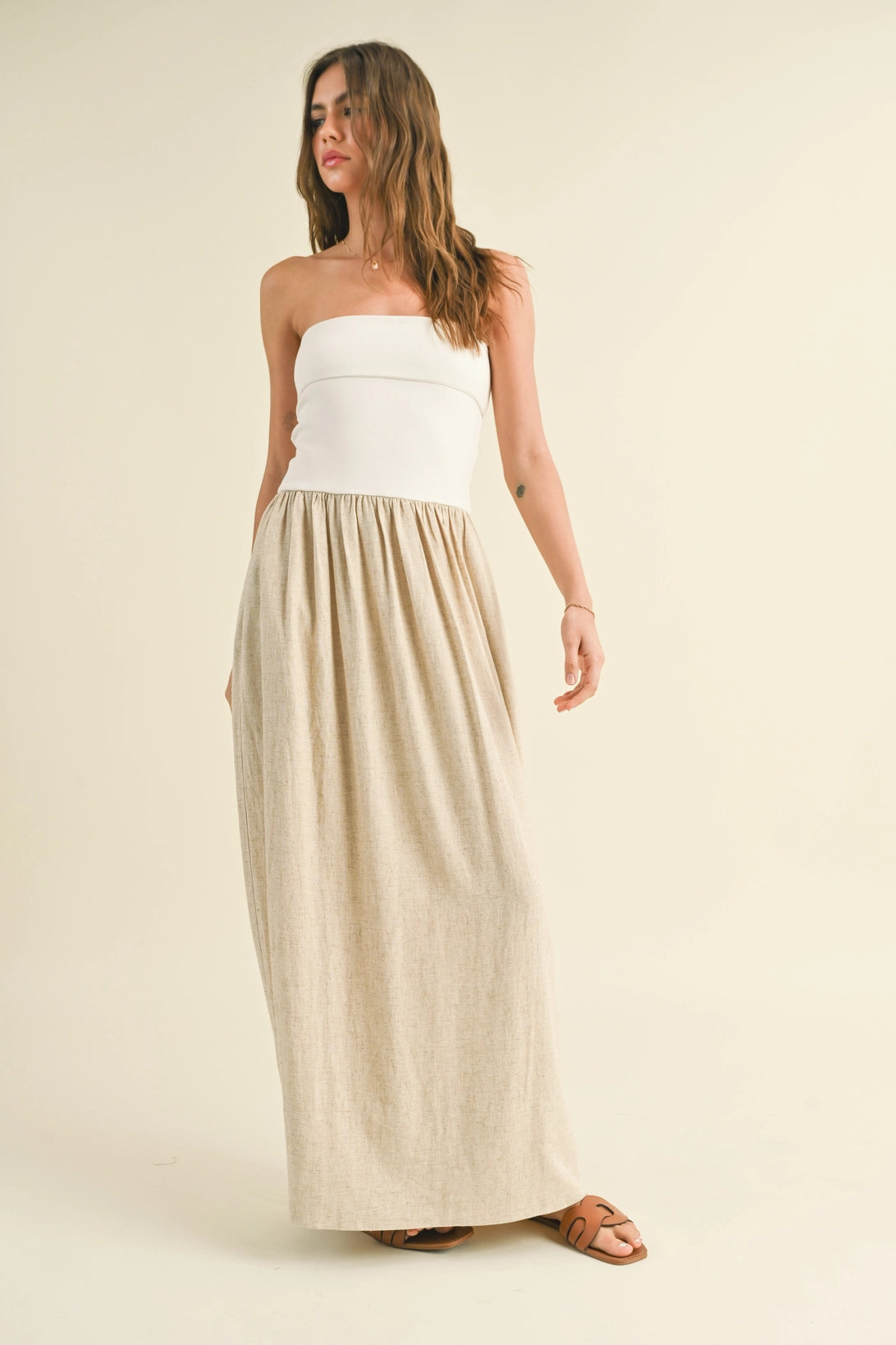 Linen Combo Dress