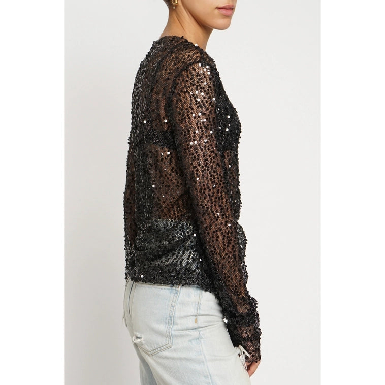 Sequin Fishnet Top