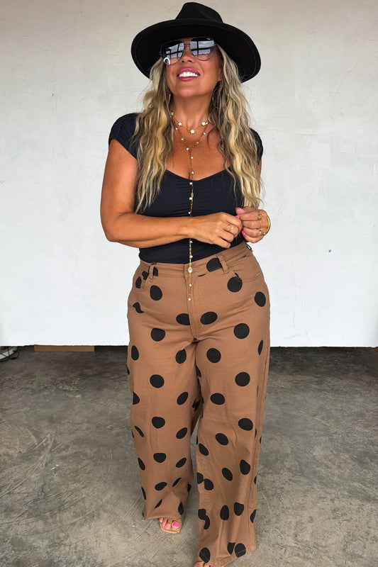 Mocha Dot Denim Jeans