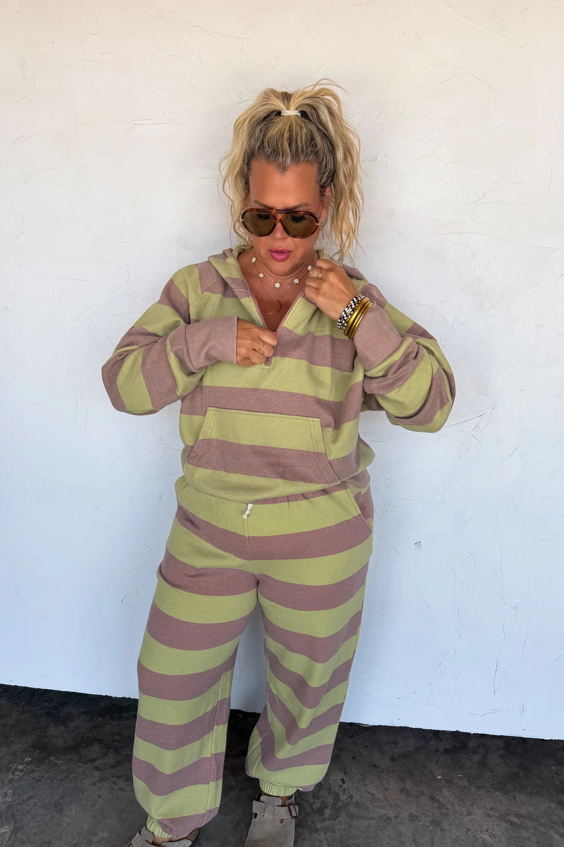 Stripe Lila Joggers