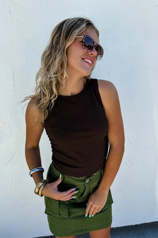 Black Ribbed Tank