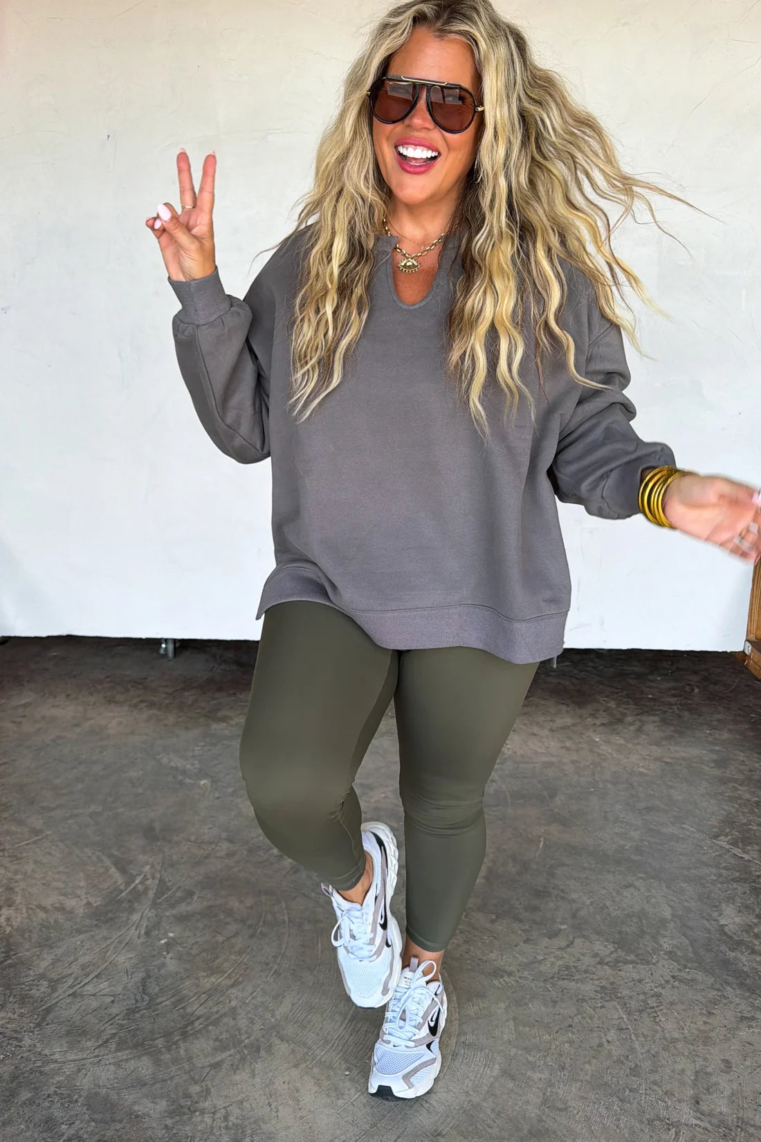 Lived In Oversized Pullover in Slate