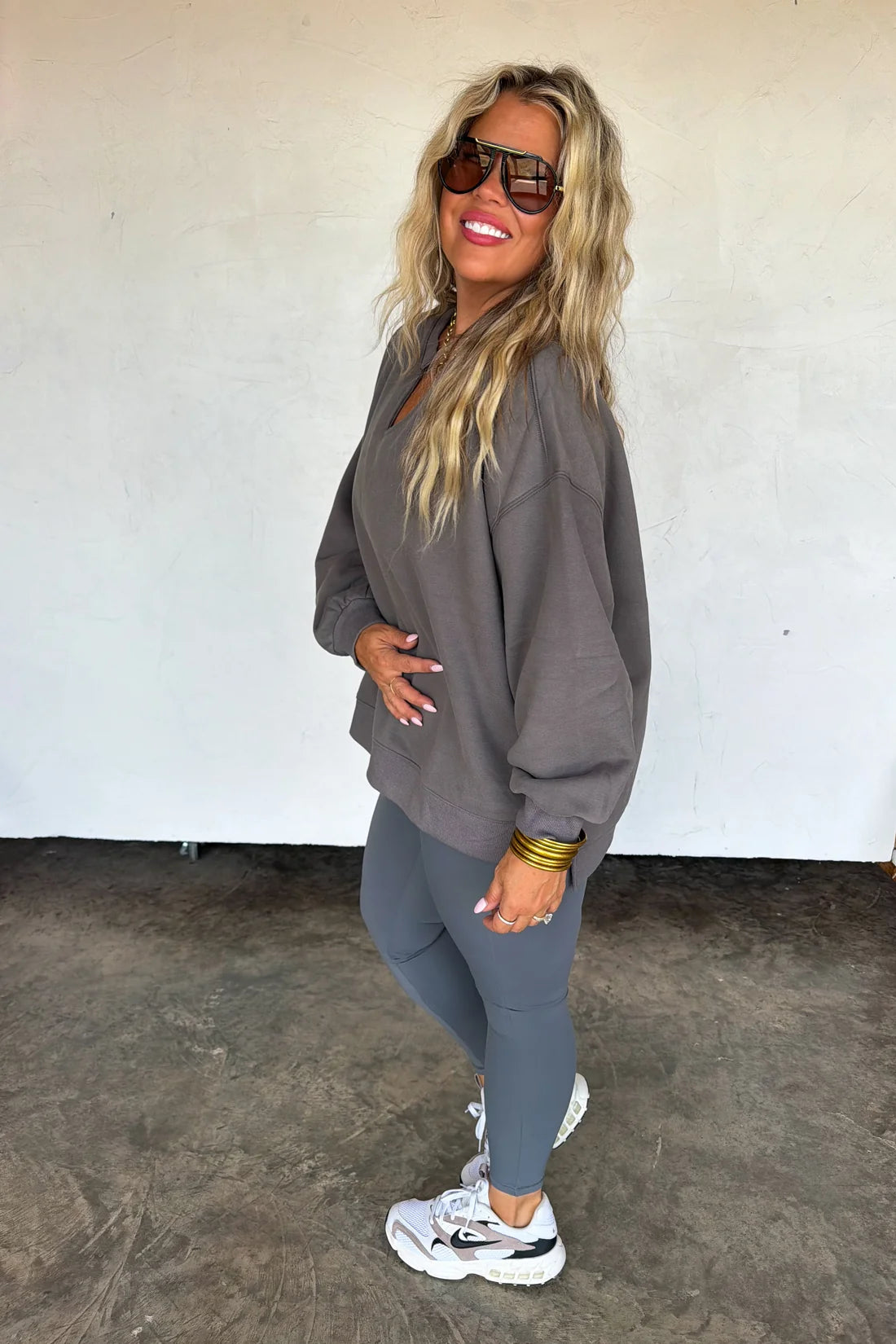 Lived In Oversized Pullover in Slate