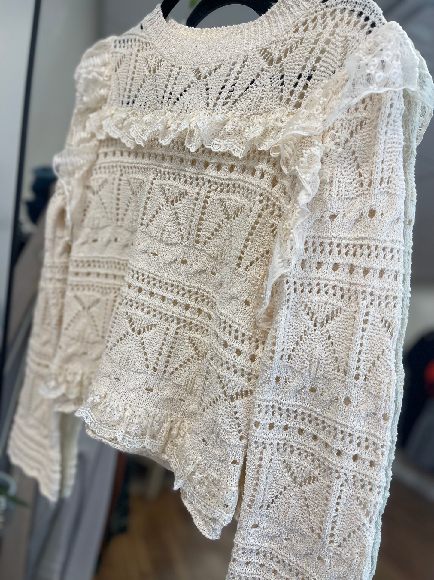 The West Ruffle Lace Crochet Top